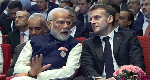 एआई इम्पैक्ट समिट’ में पीएम नरेंद्र मोदी और राष्ट्रपति इमैनुएल मैक्रों।