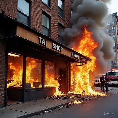 Fire breaks out in a shop below a 5-storey building in Madhyamgram