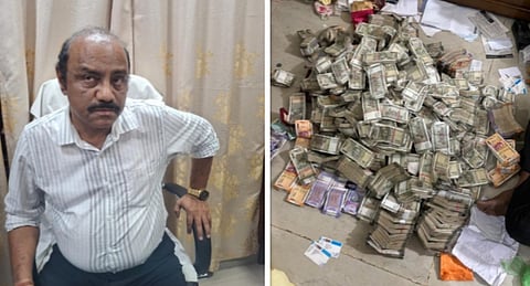 देवव्रत मोहंती और उनके फ्लैट से मिली करोड़ों की रकम।