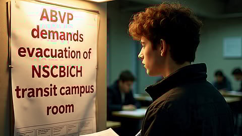 एबीवीपी ने एनएससीबीआईएचएल ट्रांजिट कैंपस कक्ष खाली करने की मांग
