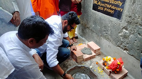 The historic Rabindra Bhavan of Titagarh will see new days, MLA Raj Chakraborty laid the foundation stone for the renovation work.
