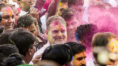 होली के रंग में रंगे राहुल गांधी, देखिये तस्वीरों में