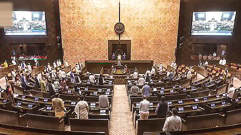 राज्यसभा में कार्यवाही की शुरुआत।