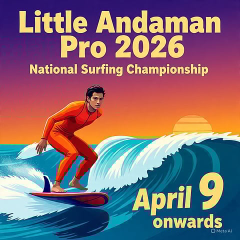 आगामी 9 अप्रैल से ‘लिटिल अंडमा न प्रो 2026’ राष्ट्रीय सर्फिंग चैंपियनशिप के आयोजन की घोषणा