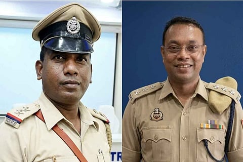 निलंबित बारुईपुर थाने के आईसी समर दे और एसआई सुकुमार रुईदास की तस्वीर