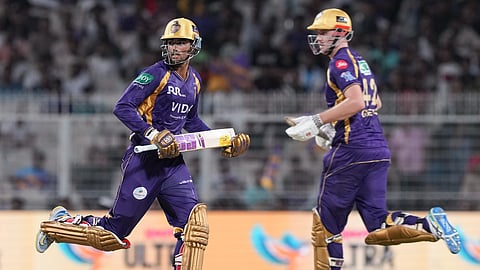 IPL-2026 : KKR के बल्लेबाजों ने GT के गेंदबाजों की जमकर खबर ली