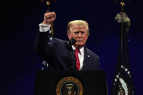 In his address on Saturday marking the country's 250th anniversary of independence, President Donald Trump combined a call for patriotism with partisan politics.