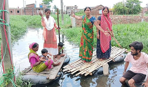 Liluah Amtala Area Submerged for Six Months Residents Use Boats