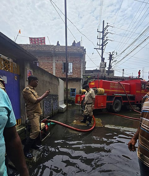 Fire Brigade Deployed to Drain Stagnant Water in Waterlogged Howrah