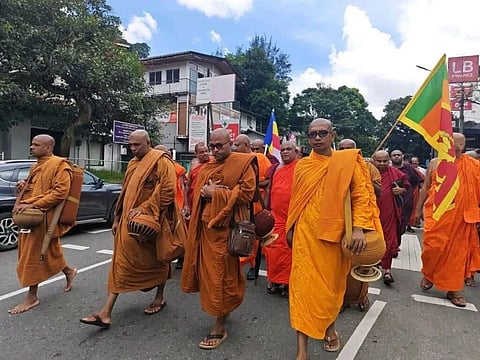 March in Sri Lanka for the release of a hardline Buddhist monk