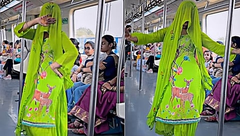 दिल्ली मेट्रो में सपना चौधरी की तरह देहाती डांस का वीडियो वायरल