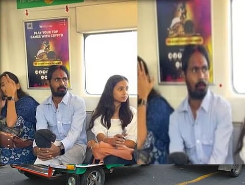 सिंदूर लगाकर मेट्रो में पहुंचा लड़का, लेडीज सीट पर बैठने के बाद वायरल हुआ वीडियो