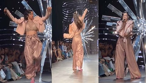 ऋतिक रोशन की गर्लफ्रेंड सबा आजाद रैंप वॉक करते बीच में ही लगीं नाचने, देखें वीडियो