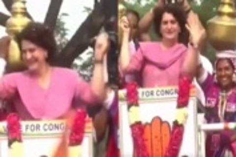 तेलंगाना: चुनावी रैली में कांग्रेस नेता प्रियंका गांधी ने किया डांस, वीडियो वायरल