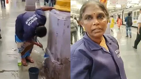 गुटखा खाकर यात्रियों ने स्टेशनों को किया गंदा, सफाई करती महिला ने कहा…..