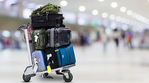 Airport luggage Trolley with suitcases