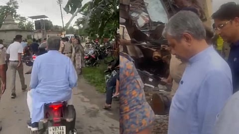 बाइक से ट्रेन हादसे वाली जगह पर तुरंत पहुंचे मंत्री अश्विनी वैष्णव, लिया जायजा