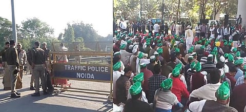 यमुना एक्सप्रेसवे के जीरो प्वाइंट पर प्रदर्शन कर रहे किसान गिरफ्तार।