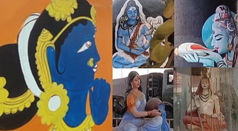 प्रयागराज की दीवारों, गली-मोहल्ले, चौराहों पर मधुबनी चित्रकला और पौराणिक मूर्तियों की झलक।