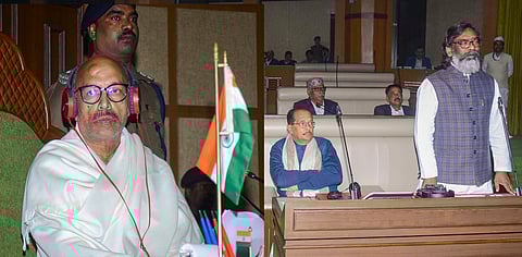 रांची में झारखंड विधानसभा में सत्र के दौरान नये अध्यक्ष रवींद्रनाथ महतो।