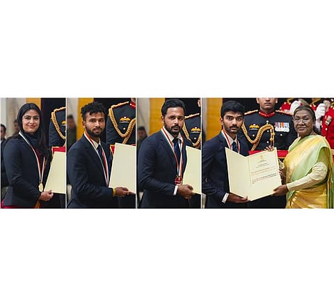 Arjun Puraskar 2024 : राष्ट्रपति ने दिये राष्ट्रीय खेल पुरस्कार, पैरा एथलीट रहे आकर्षण का केंद्र