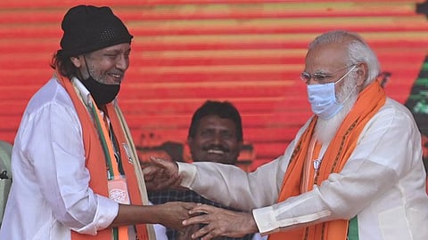 Mithun Chakraborty and Narendra Modi