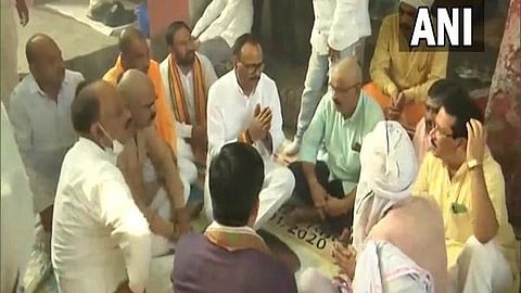 UP Law Minister Brajesh Pathak meets families of BJP woker