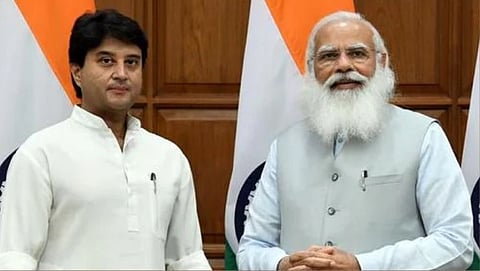 Jyotiraditya Scindia with PM Narendra Modi.