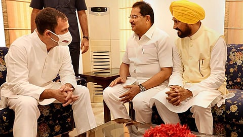 Rahul Gandhi and Charanjit Singh Channi