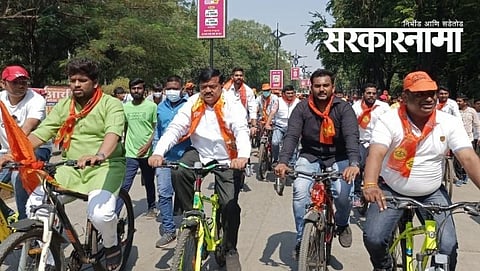 Shivsena leaders organise cycle Rally in City