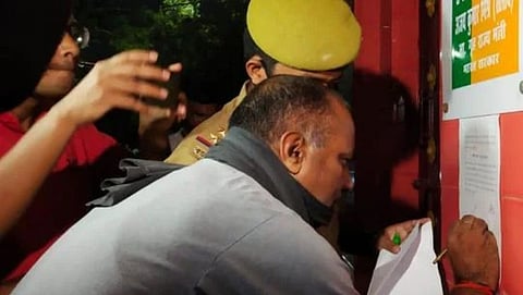 Police paste notice on union minsiter of state Ajay Mishra House