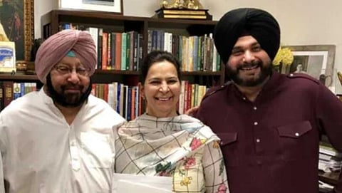 Amarinder Singh, Navjot Kaur and Navjot Singh Sidhu