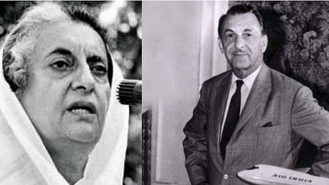 indira gandhi, jrd tata