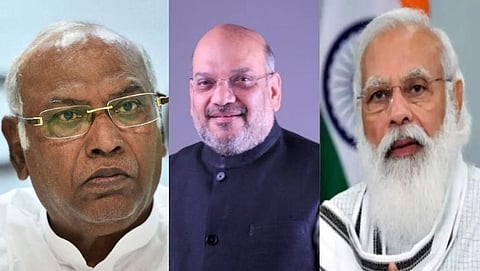 mallikarjun kharge-Amit saha-Narendra modi