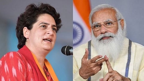 Priyanka Gandhi and PM Narendra Modi