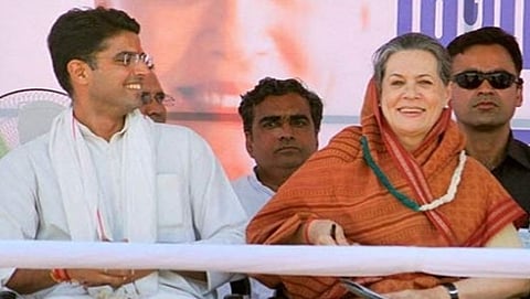 Sachin Pilot and Sonia Gandhi
