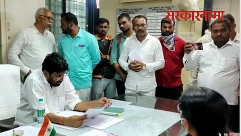 State minister Bachhu Kadu in Irrigation Office.