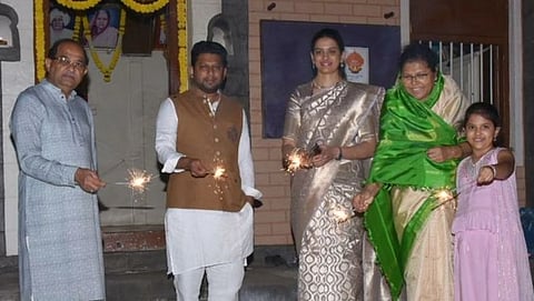 The Vikhe family celebrated Diwali
