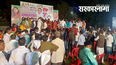 Crowd in BJP meeting at Cidco