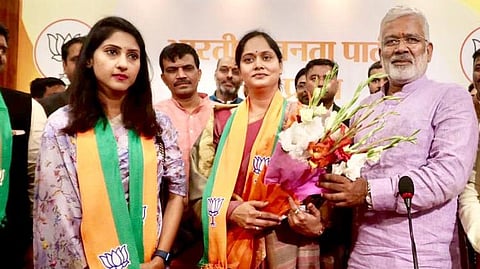 Rebel congress MLA Aditi Singh joins BJP.