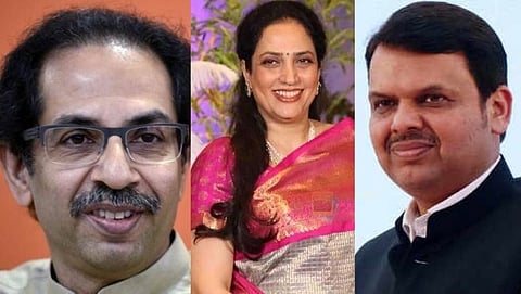 Uddhav Thackeray-Rashmi Thackeray-Devendra Fadnavis