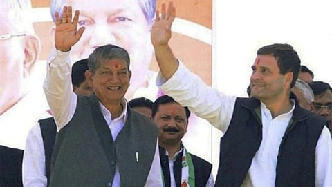 Harish Rawat and Rahul Gandhi 