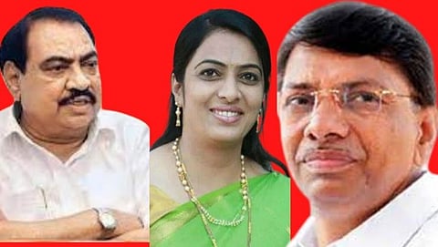 Eknath Khadse, Rohini Khadse & Gulabrao Devkar