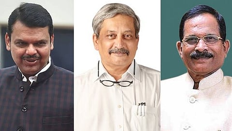 Devendra Fadnavis, Manohar Parrikar and Sripad Naik