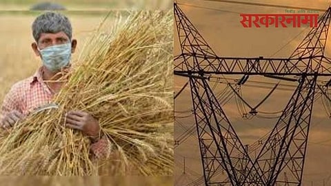 Farmers with electricity line