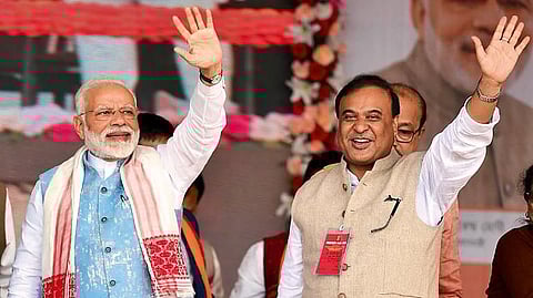 Narendra Modi and Himanta Biswa Sarma