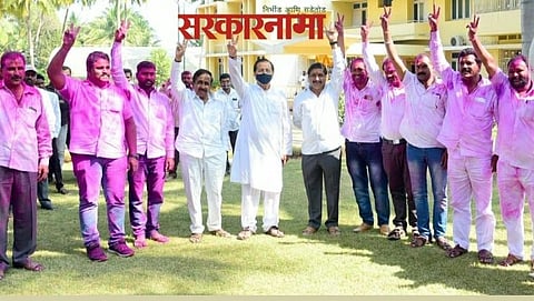 Victory celebration at Shivaratna bungalow