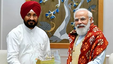 Charanjit Singh Channi and Narendra Modi 
