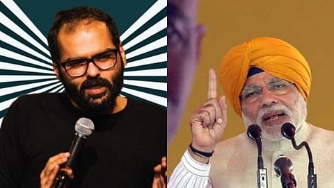 Kunal Kamra and Narendra Modi 