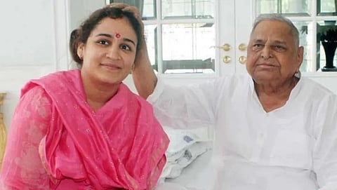 Aparnam Yadav with Mulayam Singh Yadav